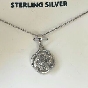 NEW Fine Jewelry Sterling Silver Necklace with Diamonds 1/10 CTTW